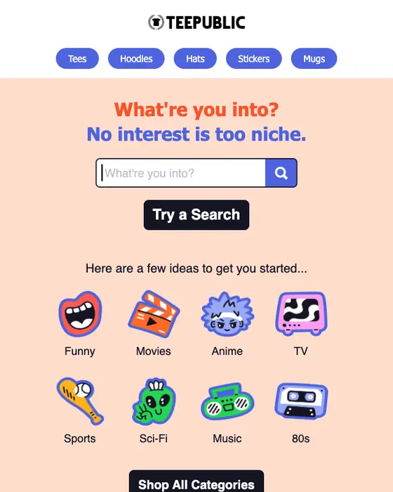 TeePublic re engagement email
