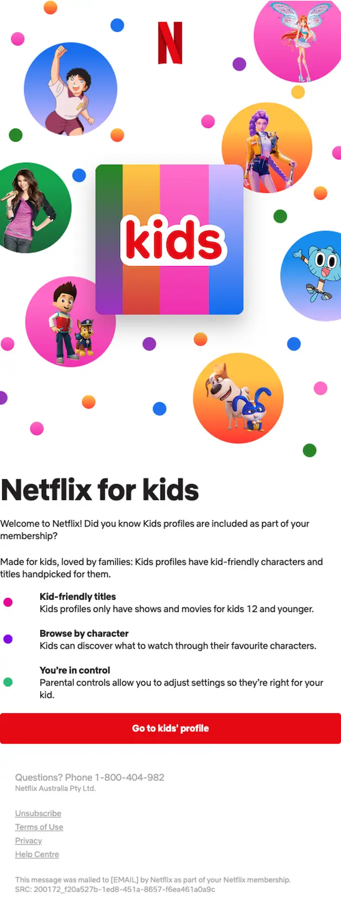 Netflix welcome email, full length