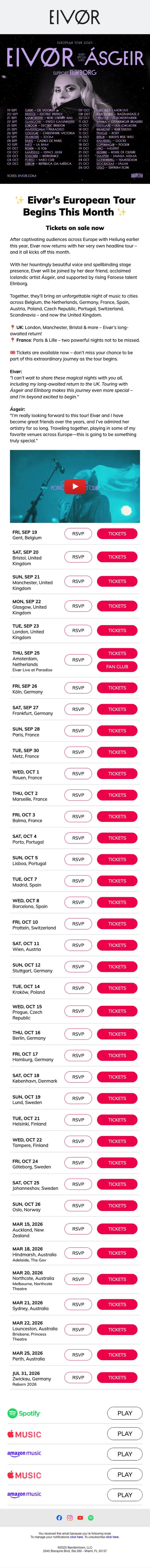 Eivør (via Bandsintown) promotional email, full length
