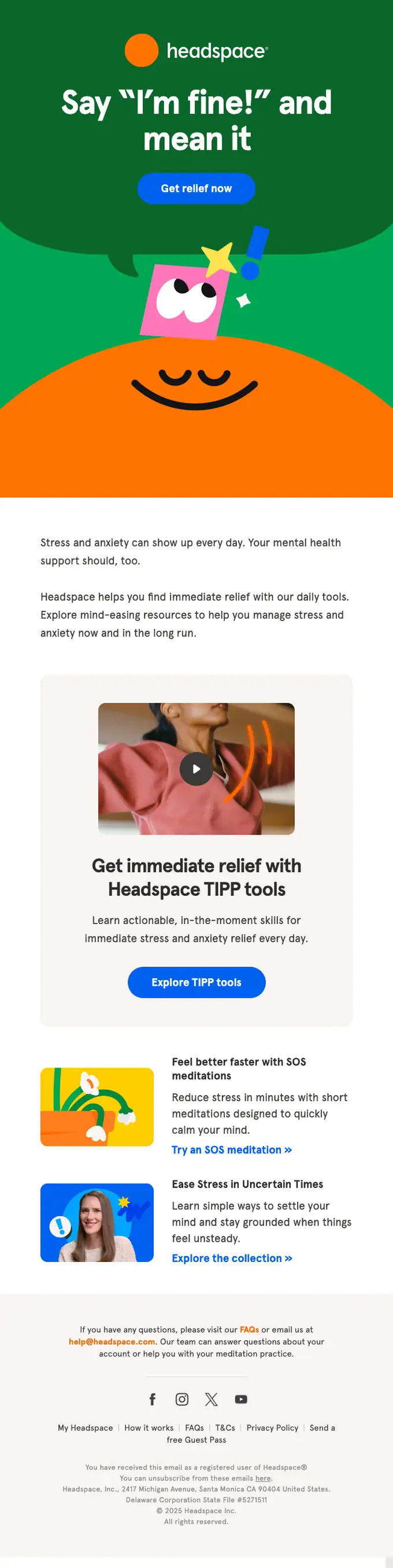 Headspace re engagement email, full length