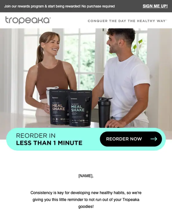 Tropeaka re engagement email