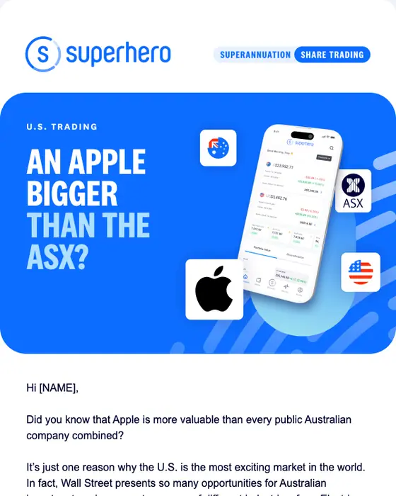 Superhero promotional email