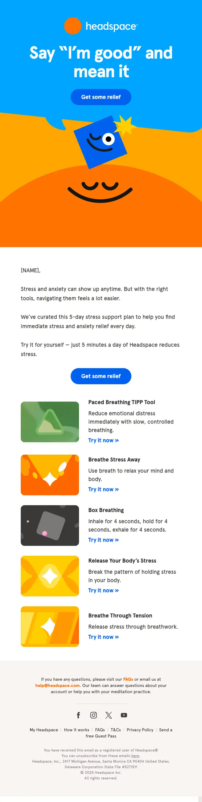 Headspace re engagement email, full length