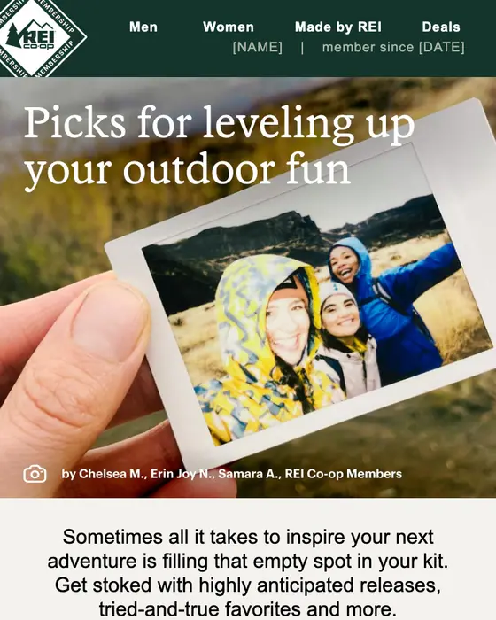 REI Membership promotional email