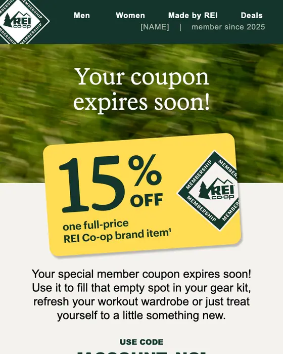 REI Membership email