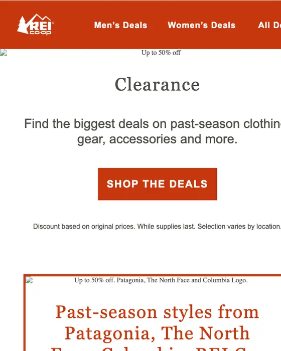 REI sale email