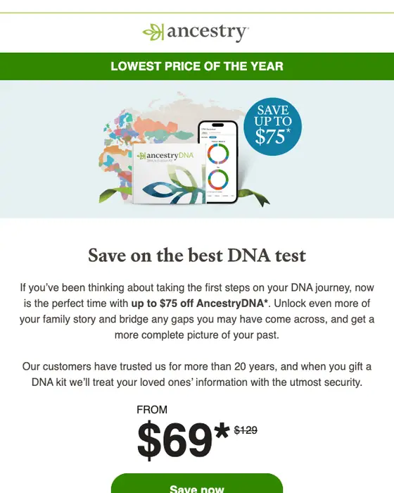 Ancestry discount offer email