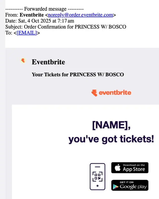 Eventbrite email