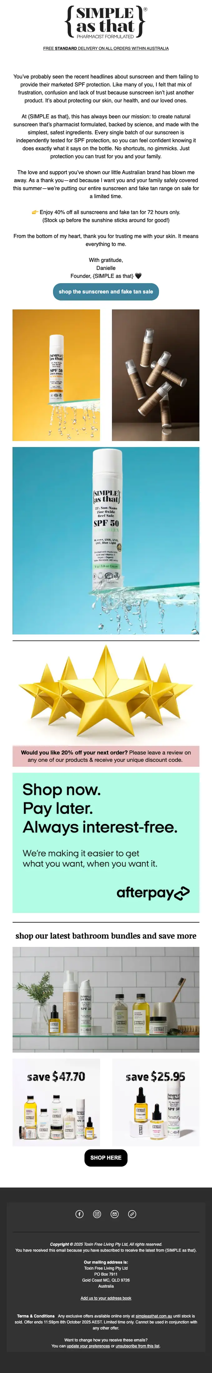 {SIMPLE as that} sale email, full length