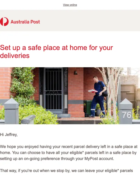 Australia Post email