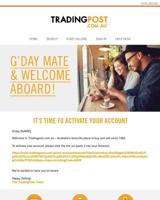 Tradingpost.com.au email verification email