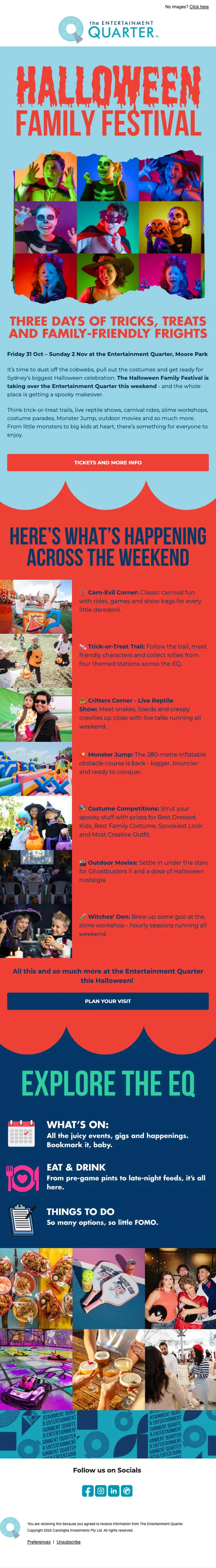 The Entertainment Quarter promotional email, full length