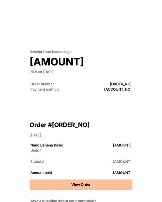 Creem receipt email