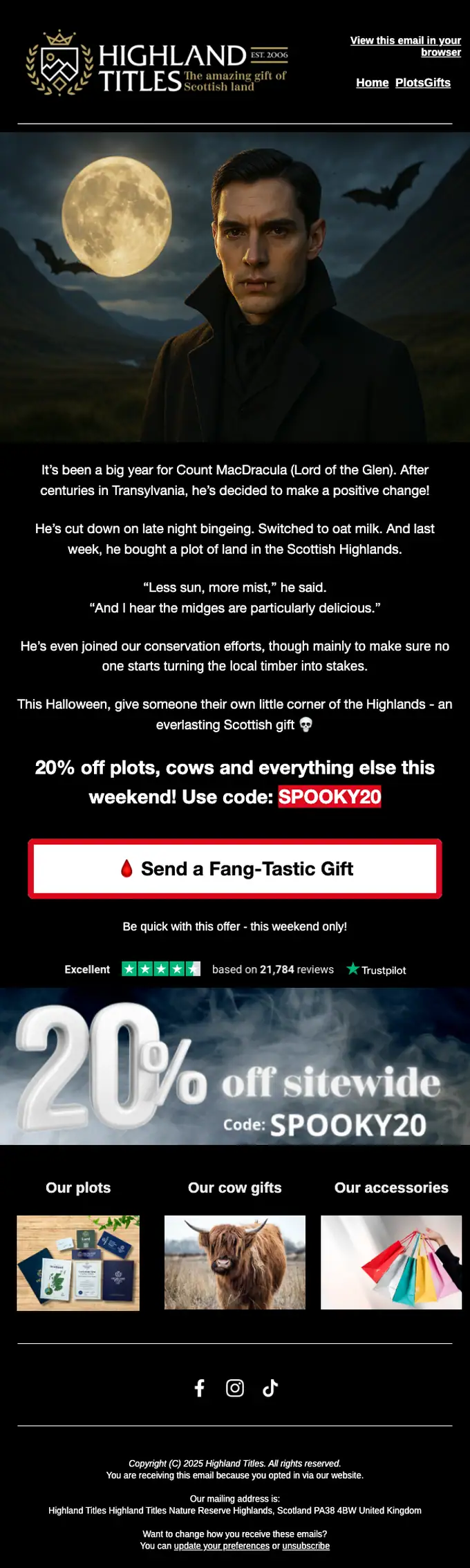 Highland Titles seasonal email, full length