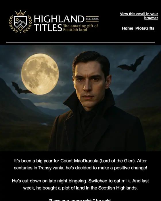 Highland Titles seasonal email