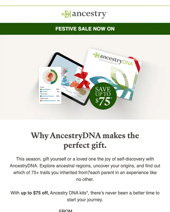 Ancestry seasonal email