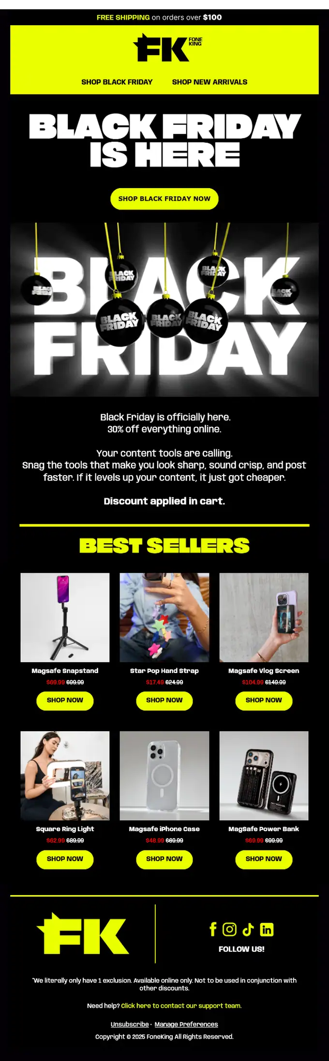 Fone King sale email, full length