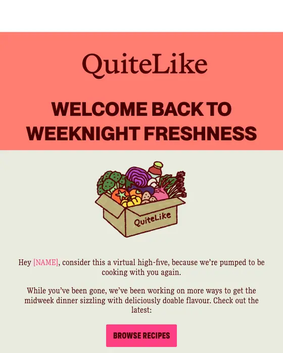 QuiteLike re engagement email