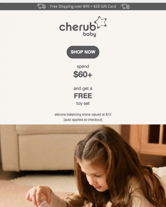 Cherub Baby order confirmation email