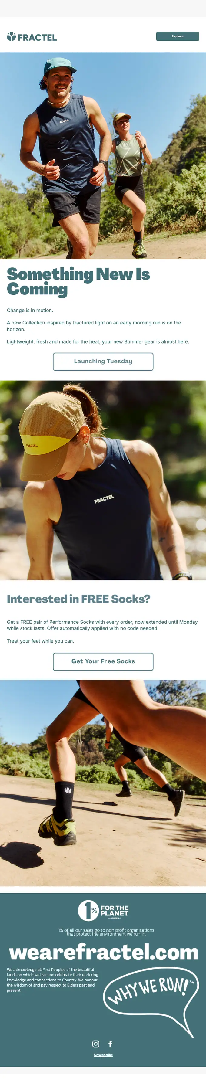 FRACTEL product launch email, full length