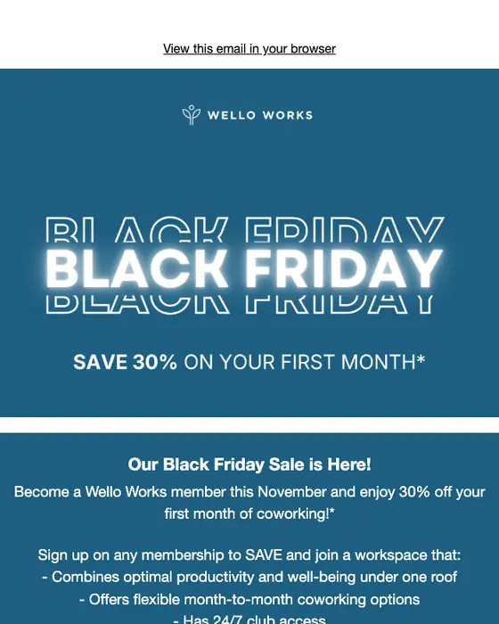 Wello Works sale email