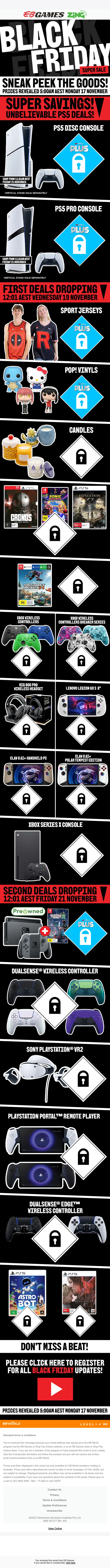 EB Games promotional email, full length