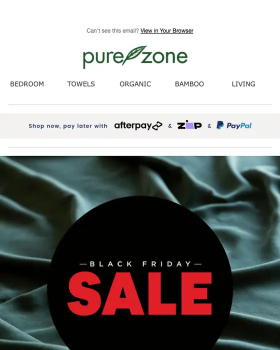 Pure Zone sale email