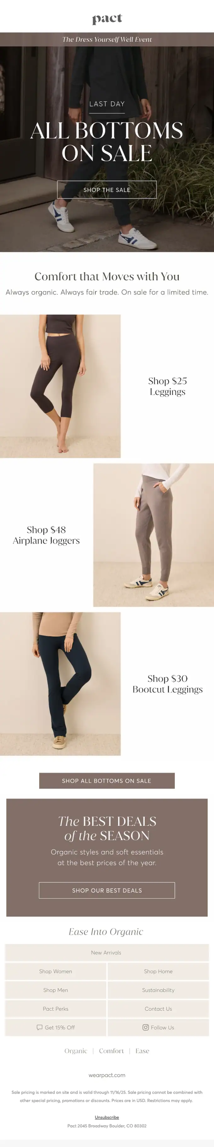 pact sale email, full length