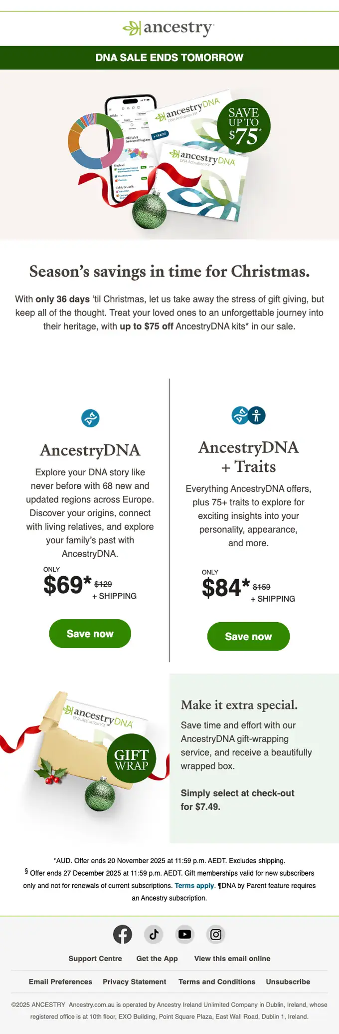 Ancestry discount offer email, full length