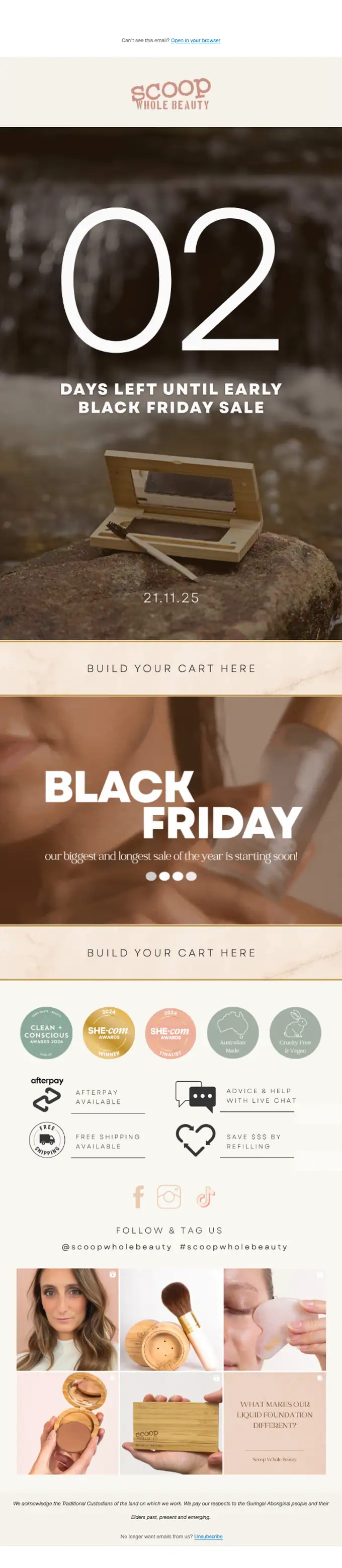 Scoop Whole Beauty sale email, full length