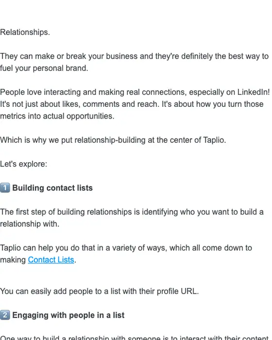 Taplio newsletter email