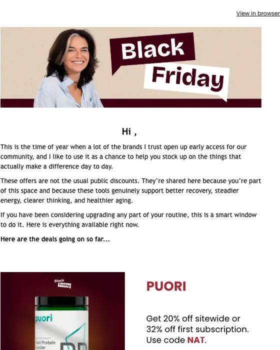 Nathalie Niddam Black Friday email