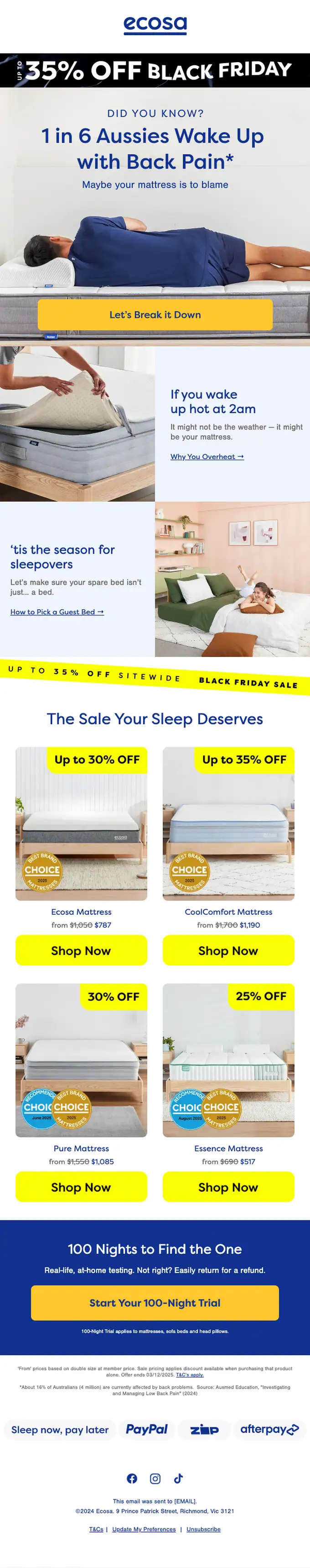 Ecosa seasonal email, full length