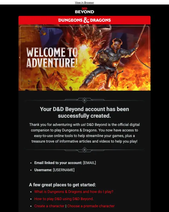 D&D Beyond account notice email