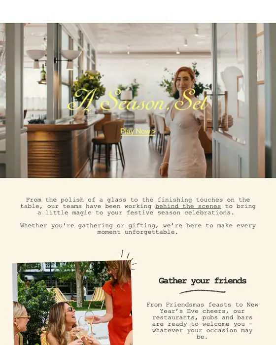 Merivale seasonal email