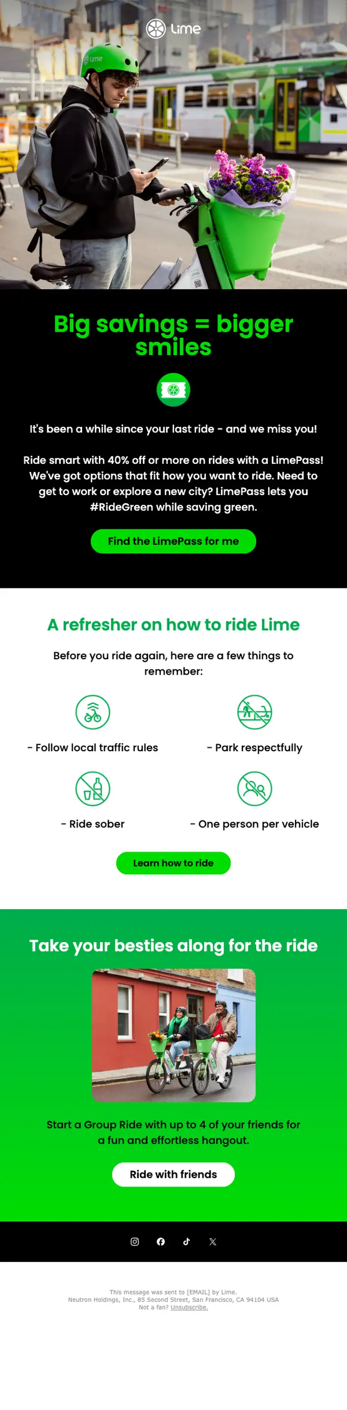 Lime re engagement email, full length