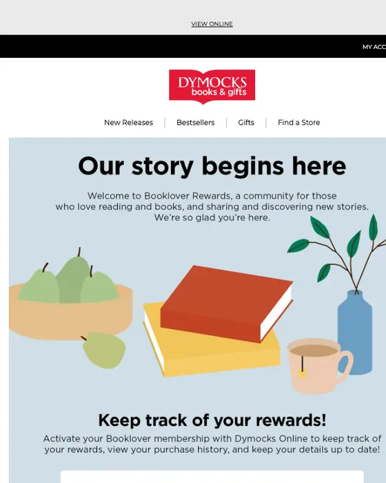 Dymocks Booklover welcome email