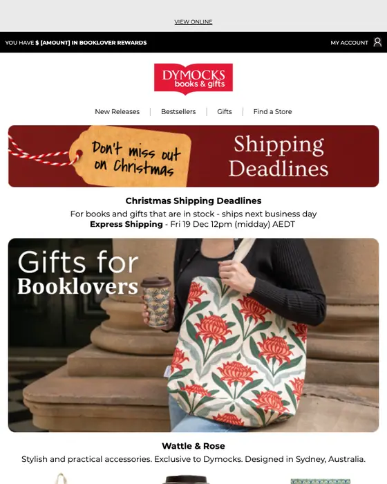 Dymocks Booklover promotional email