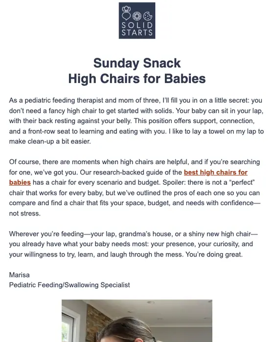 Solid Starts newsletter email