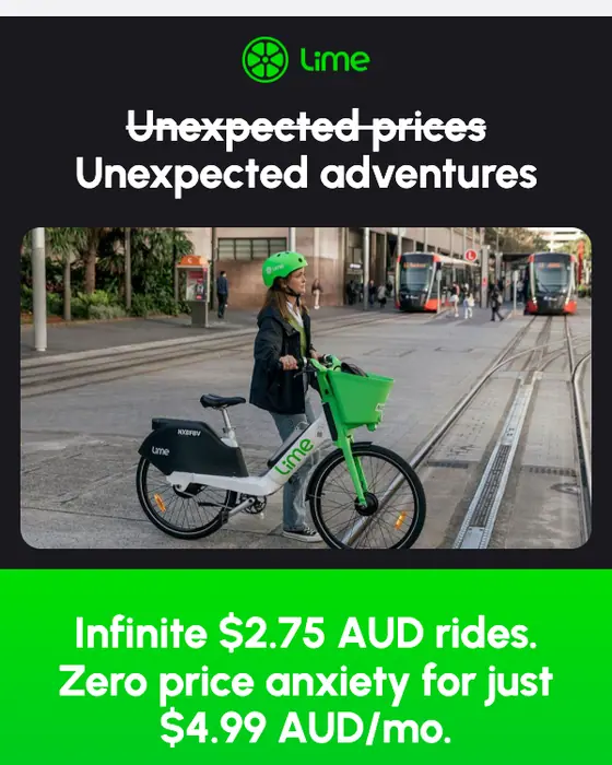 Lime promotional email