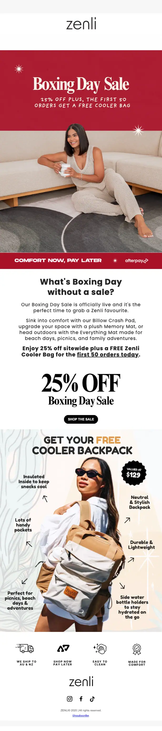 Zenli seasonal email, full length