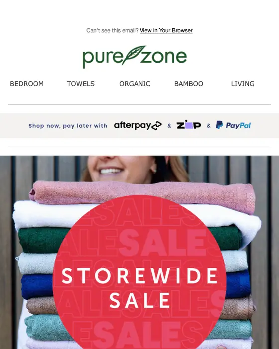 Pure Zone sale email