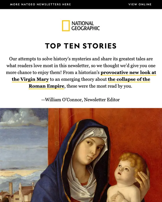 National Geographic newsletter email