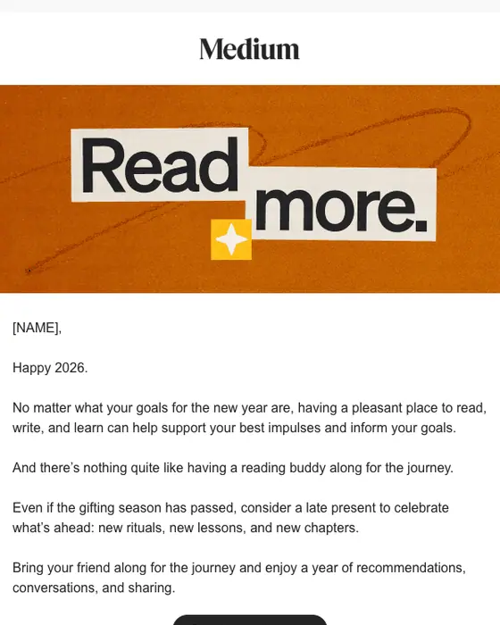 Medium referral email