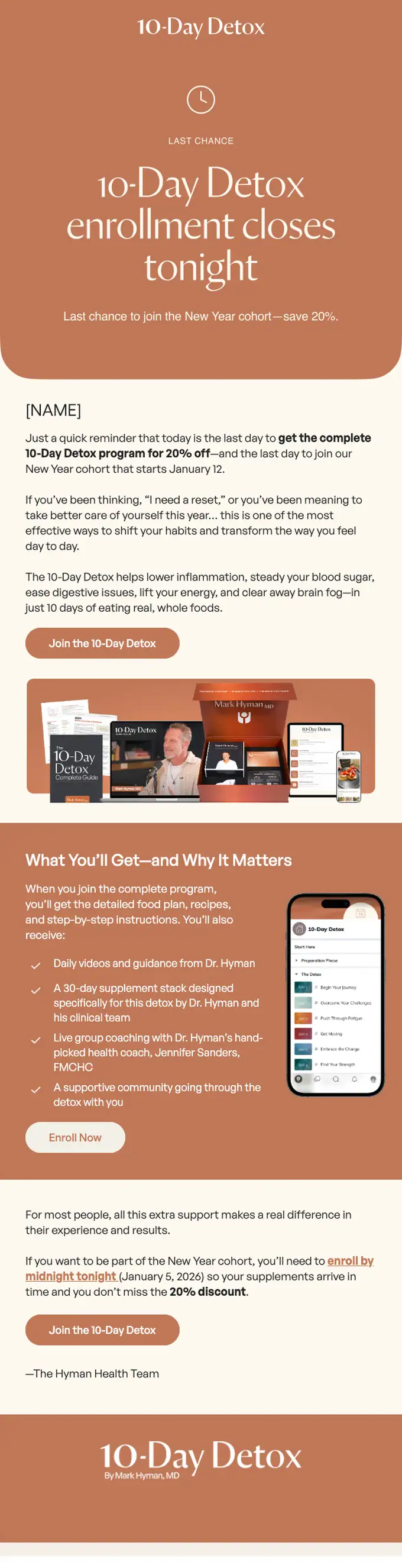 Dr. Mark Hyman promotional email, full length