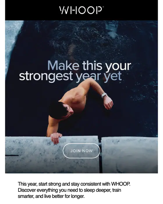 WHOOP promotional email