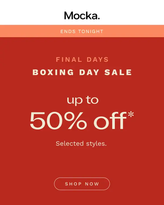 Mocka sale email