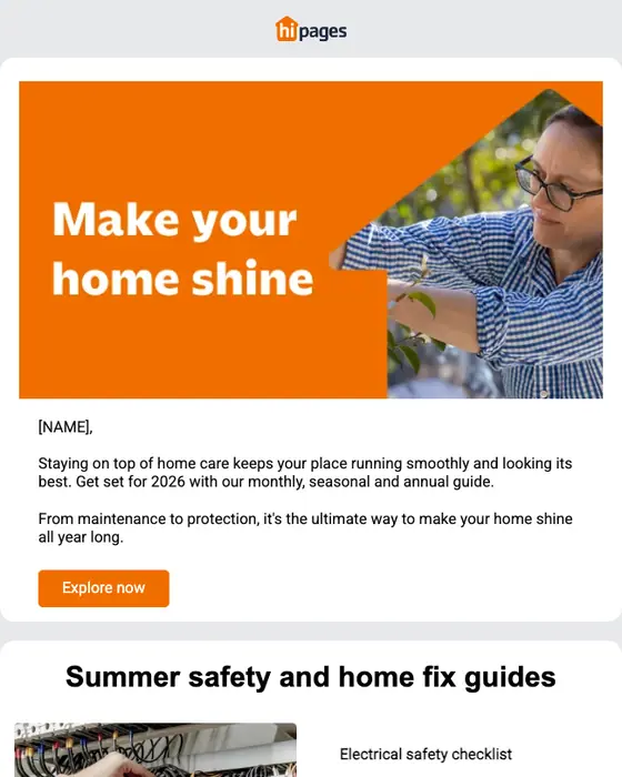 hipages promotional email