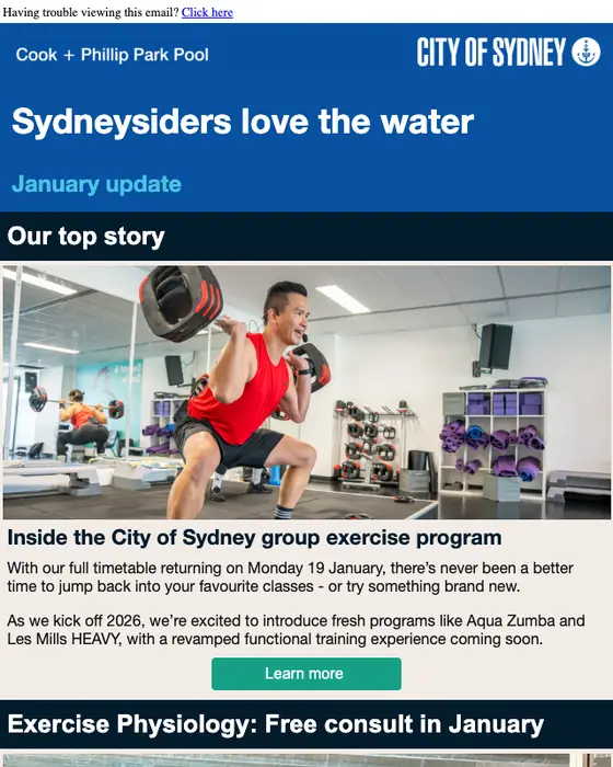 Belgravia Leisure newsletter email