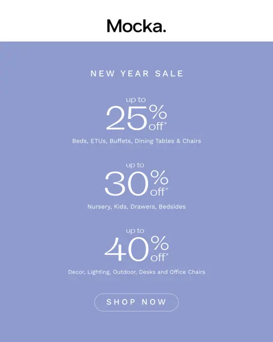 Mocka seasonal email